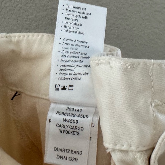 Paige Carly Wide Leg Cargo Pant 31 Cream Neutral Cotton Twill Utility Casual NWT - Picture 12 of 14